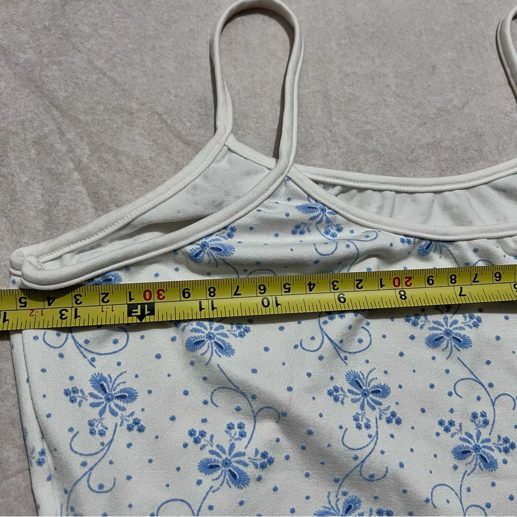 INC International Concepts Blue and White Fitted Camisole Small Y2K :Box OW2: - Image 6