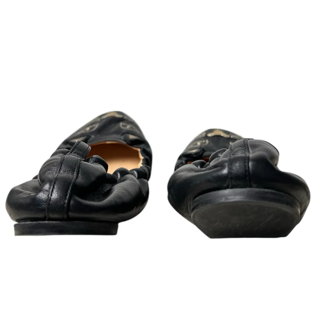 Charlotte Olympia Black Lambskin Kitty Ballerina Slip On Flats Women’s EU 41 - Image 5