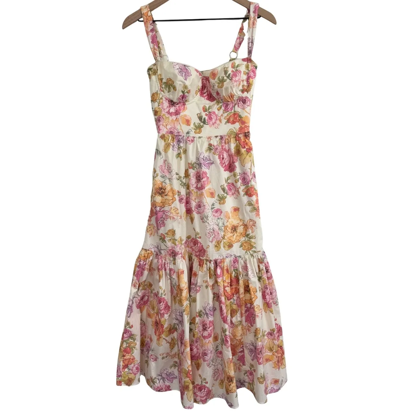 HOUSE OF CB Elia Floral Stretch Cotton Blend Corset Sundress Size XS A/C Cup - Image 2