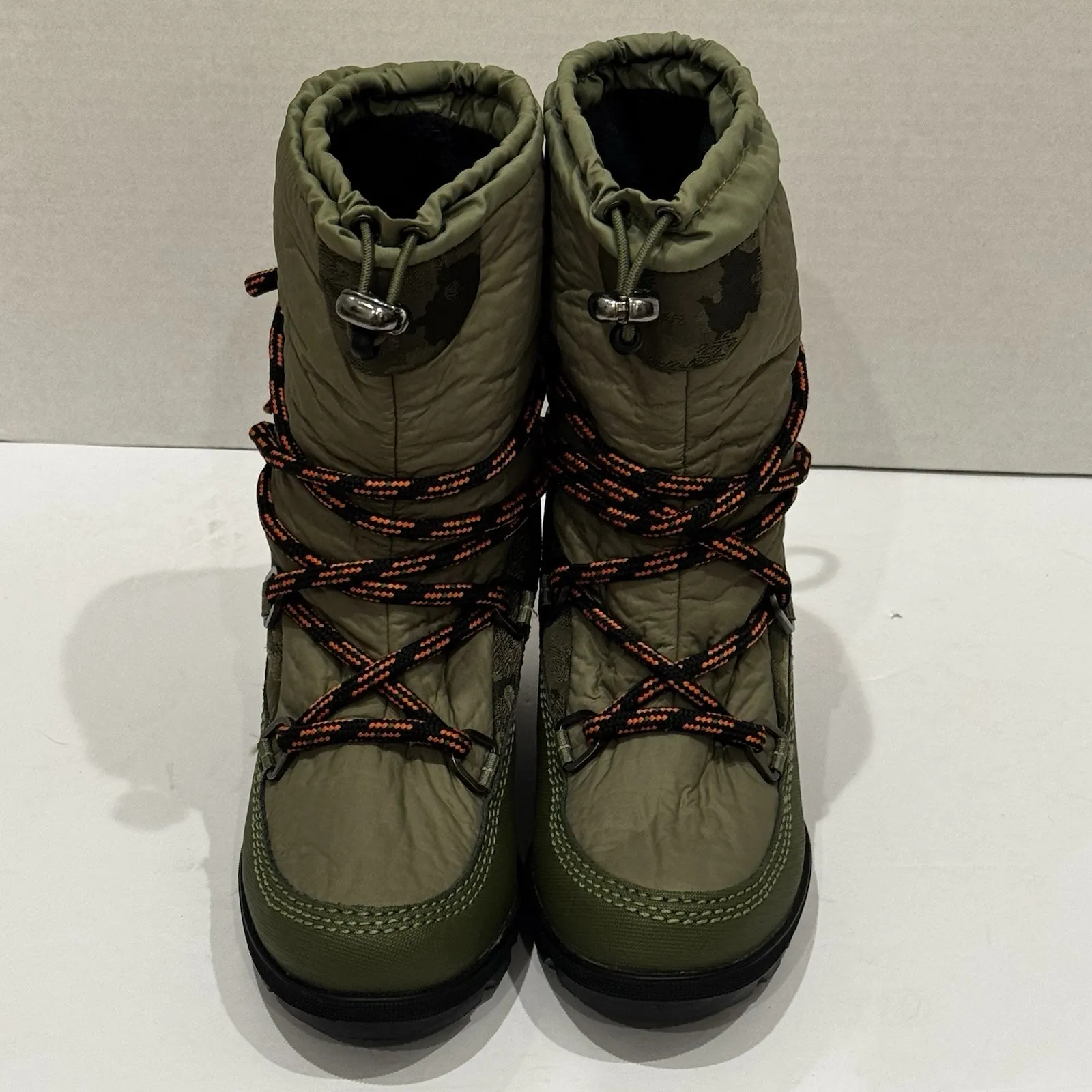 Sorel Women's 6 Kinetic Wedge Winter Snow Boots Green Camo Lace Up Waterproof - Image 8