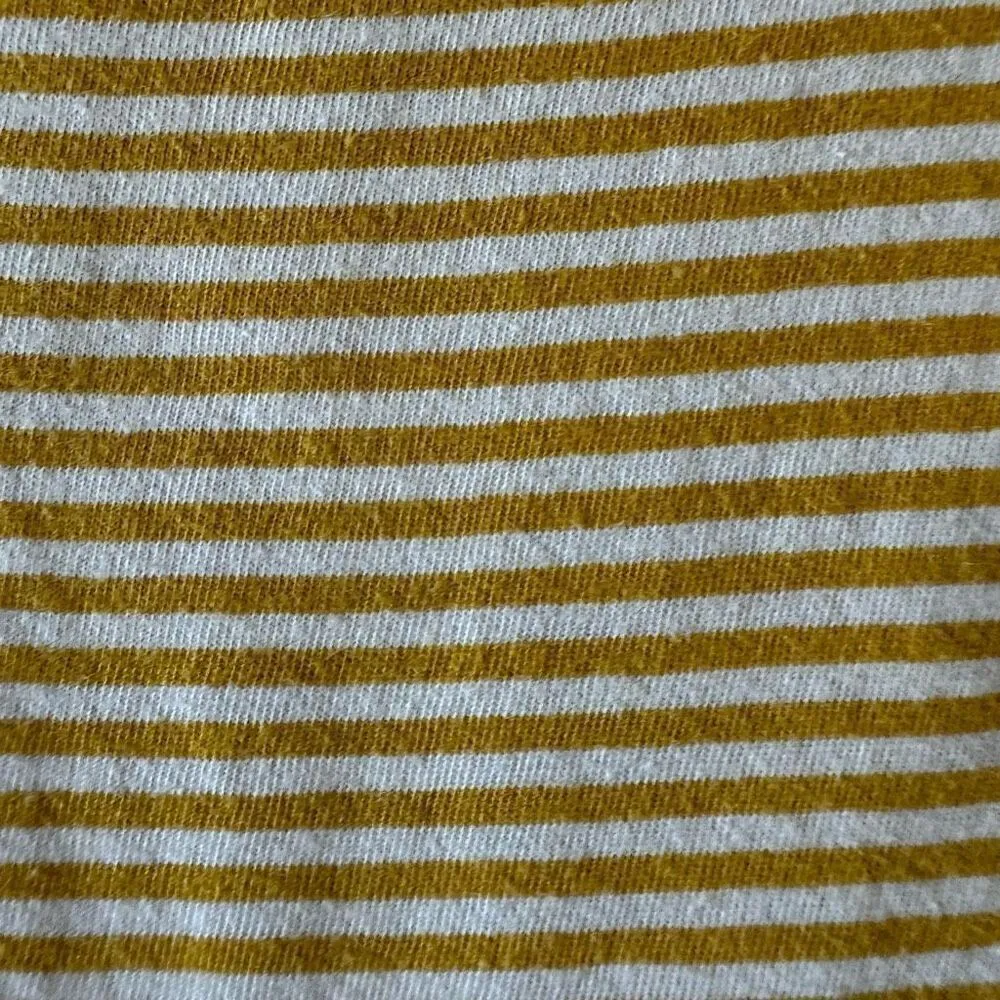Pact Softspun Striped Crew Neck Organic Cotton Tank Mustard White SZ S #2133 - Image 13