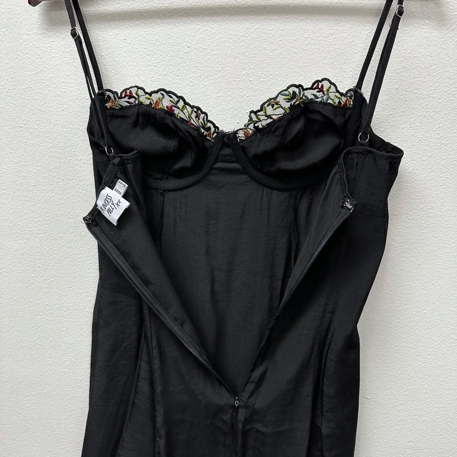 Princess Polly Floreto Bustier Lace Trim Dress Black Size 4 - Image 8