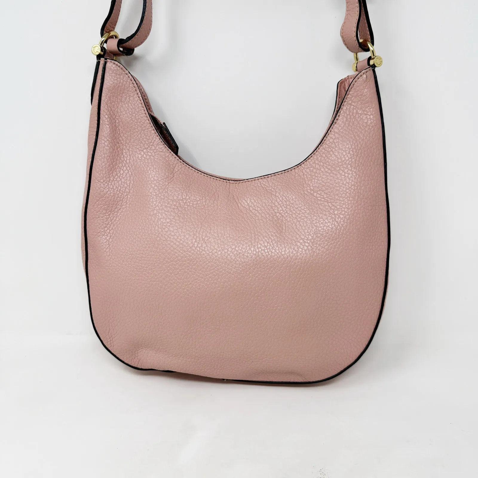 [C. Wonder] Pink Nude Pebbled Leather Hobo Handbag Tassel Purse Zip Closure - Image 5