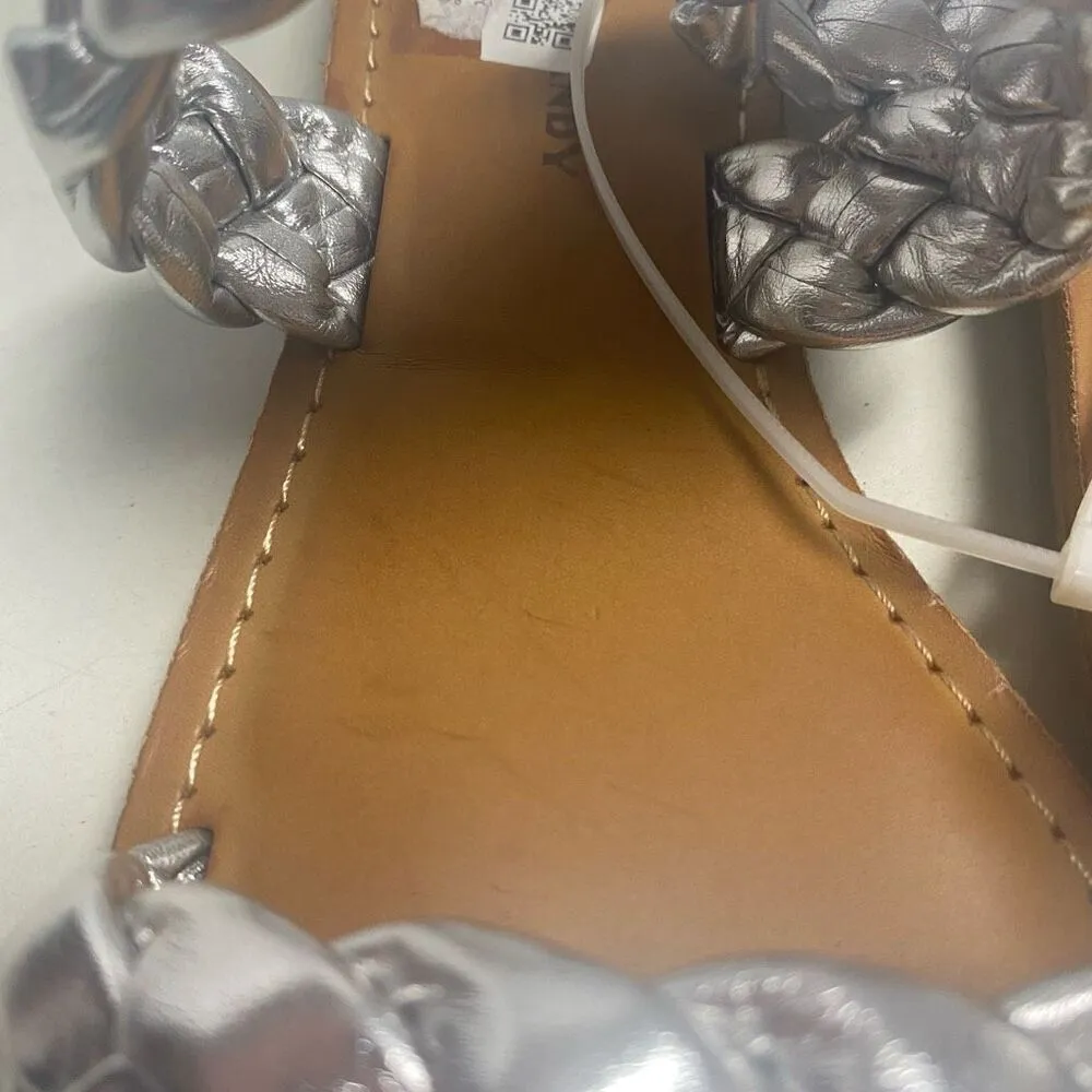 ROCK & CANDY by Zigi Jera Braided Silver Slip On Sandals Size 8 New With Defects - Image 6