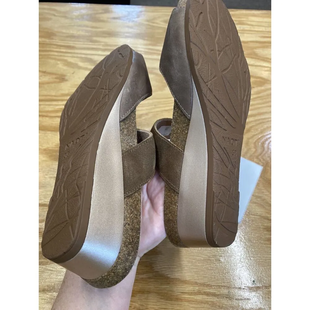 Naot Kingdom Slide Sandals Women 7 Brown Suede Slip On Wedge Heel Open Toe S72 - Image 5