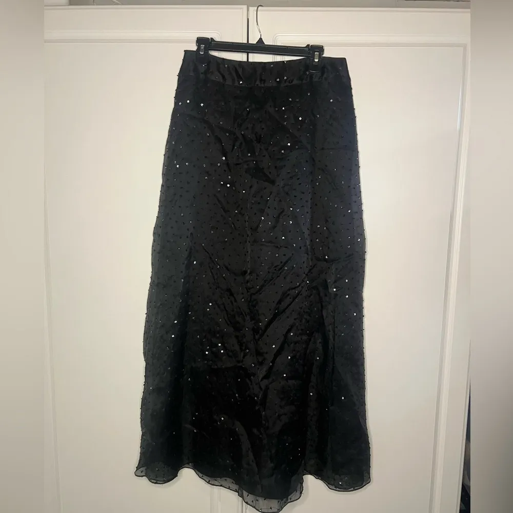 Vintage Whimsygoth Tahari 100% Silk Beaded Skirt - Image 4