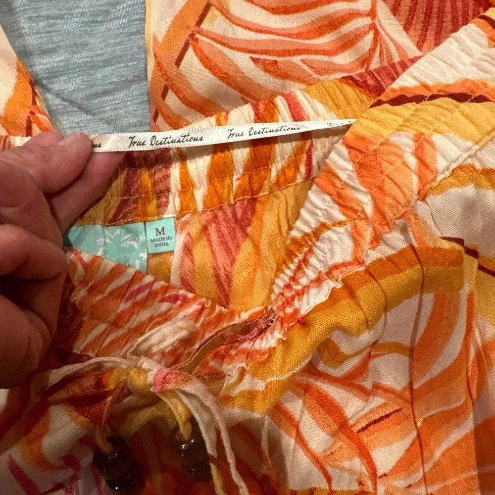 New True destination women’s wide leg pants‎ resort wear size medium Orange - Image 4