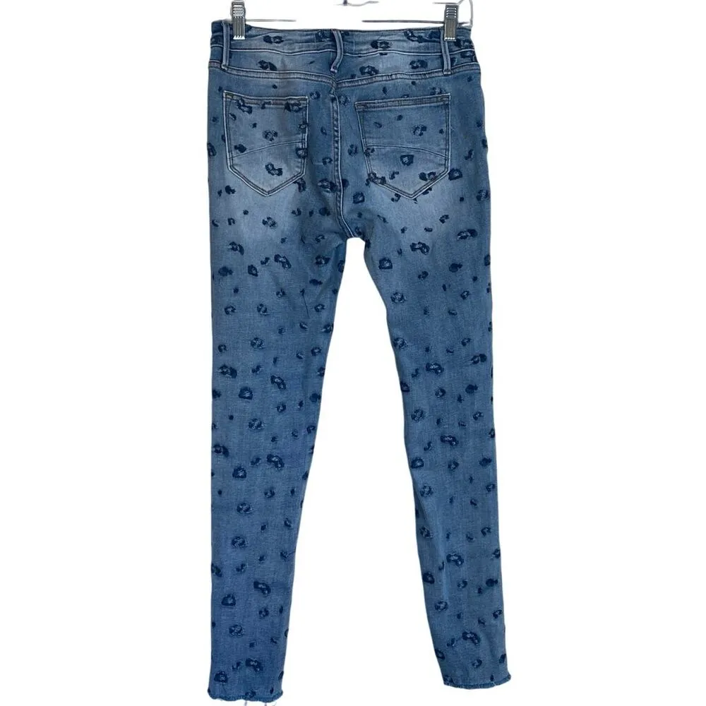 DRIFTWOOD Free People Jackie Cheetah Embroidered Denim Skinny Jeans Size 25 - Image 2