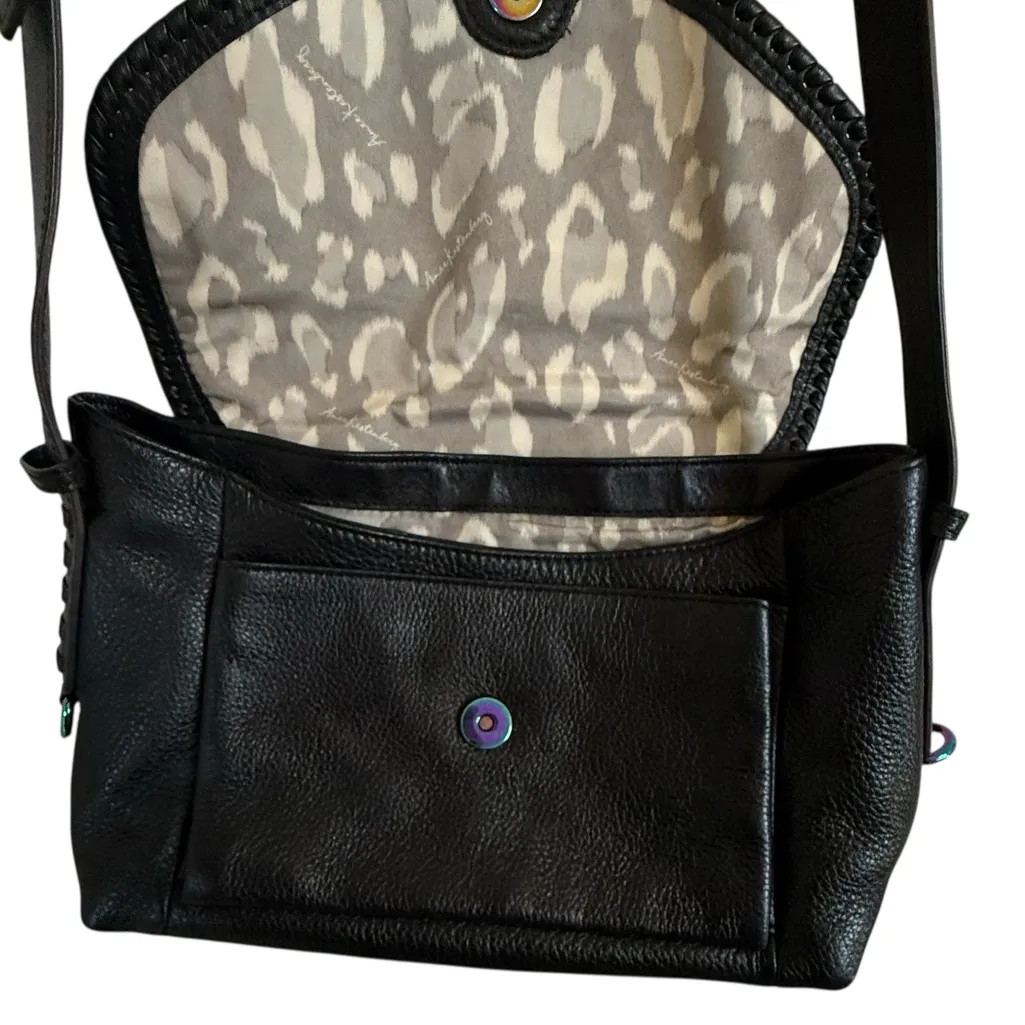 Aimee Kestenberg Pebble Leather Crossbody Bag Purse All For Love Mini Black - Image 6