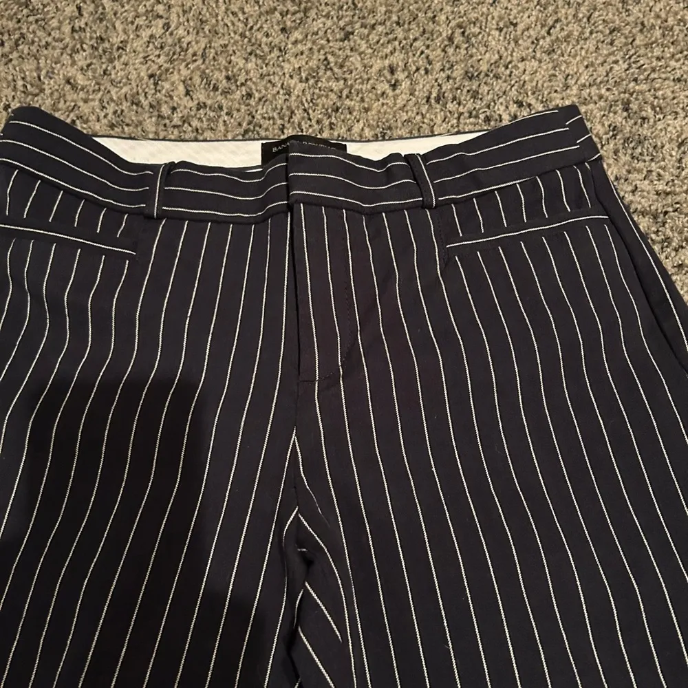 Banana Republic Navy with White Stripes Sloan Pants - Image 2
