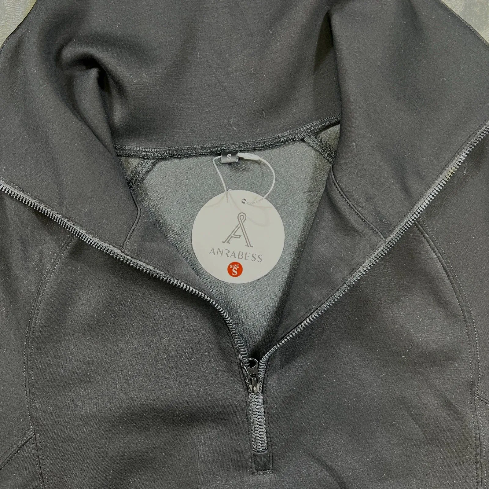 Anrabess 1/2 Zip Sweatshirt Women’s Small Black - Image 3