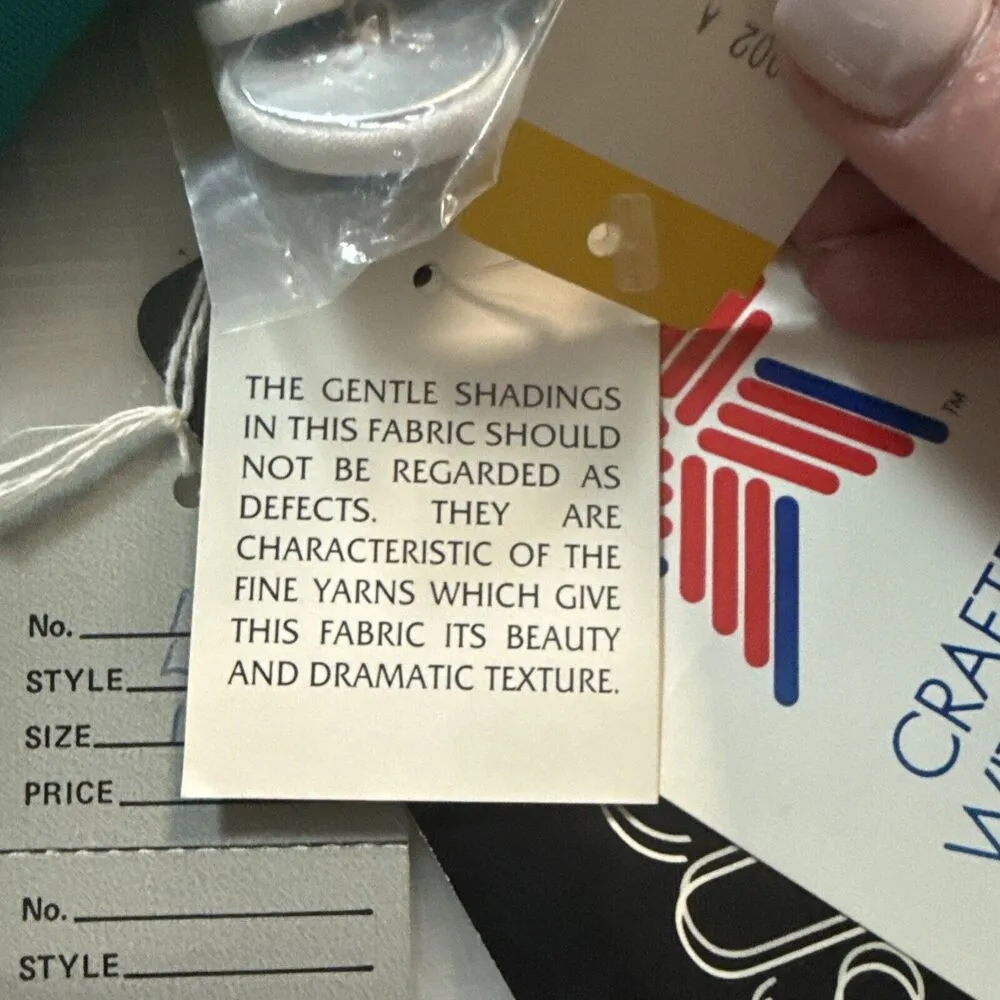 Vintage 80s First Focus Women 13/14 Green Short Sleeve Dress New Old Stock Tags Size undefined - Image 9