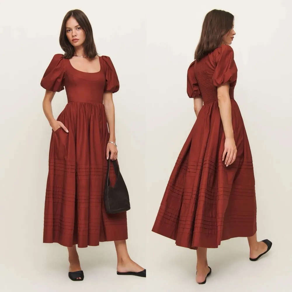 REFORMATION Everlyn Dress in Fig Jam 4 - Image 3