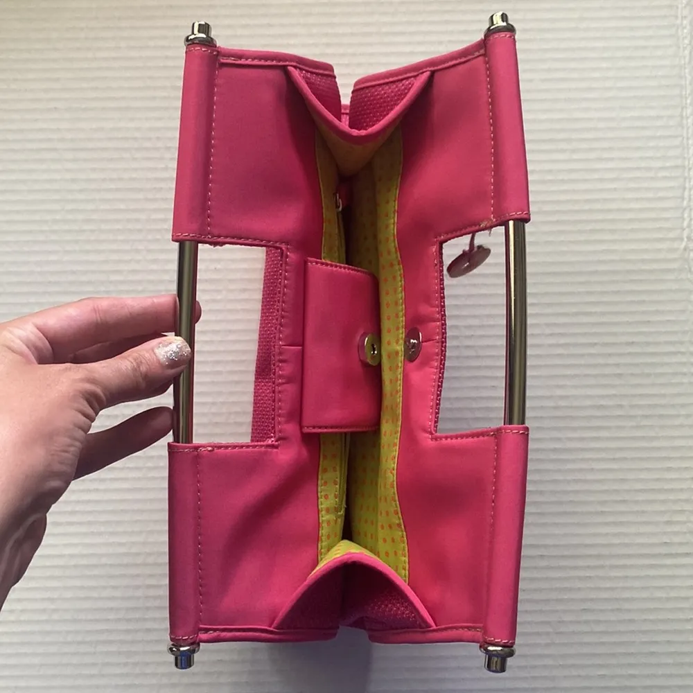 Y2K vintage The Sak hot pink woven canvas metal handle barbiecore purse - Image 3