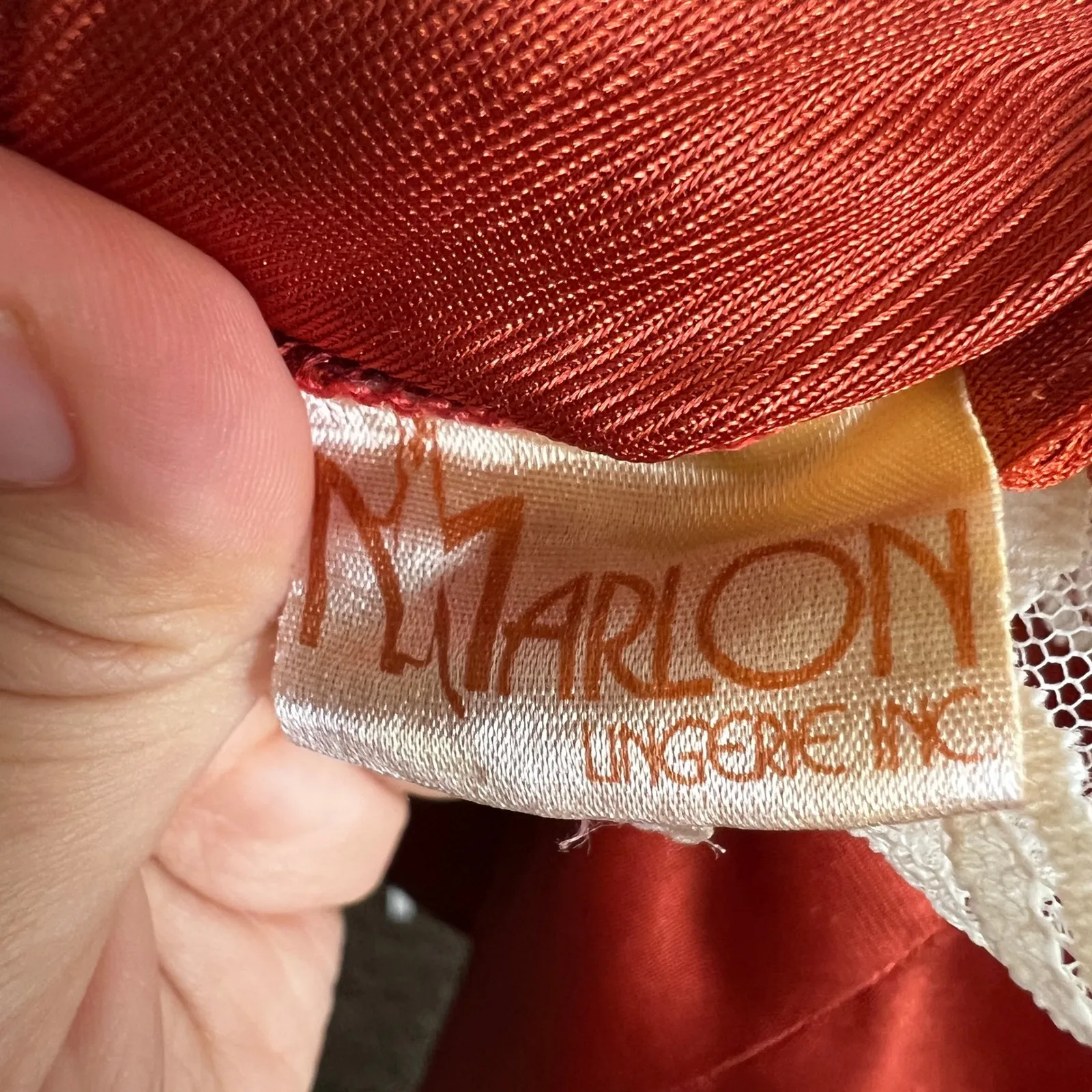 Vintage Rust Maxi Nightgown Slip Dress Lace Y2K 2000s Coquette Romantic Large - Image 3