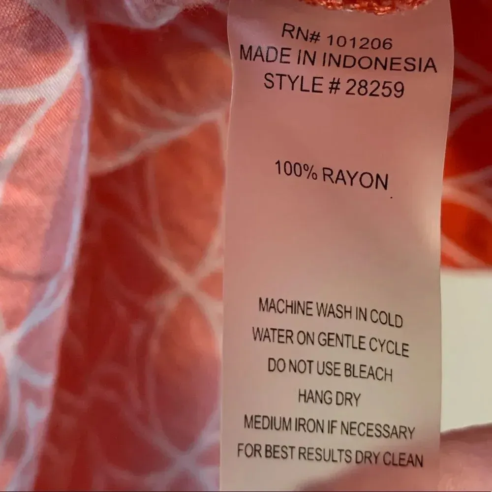 Soft Surroundings Coral Top Medium Tunic Orange Kaleidoscope Pattern Geometric - Image 5