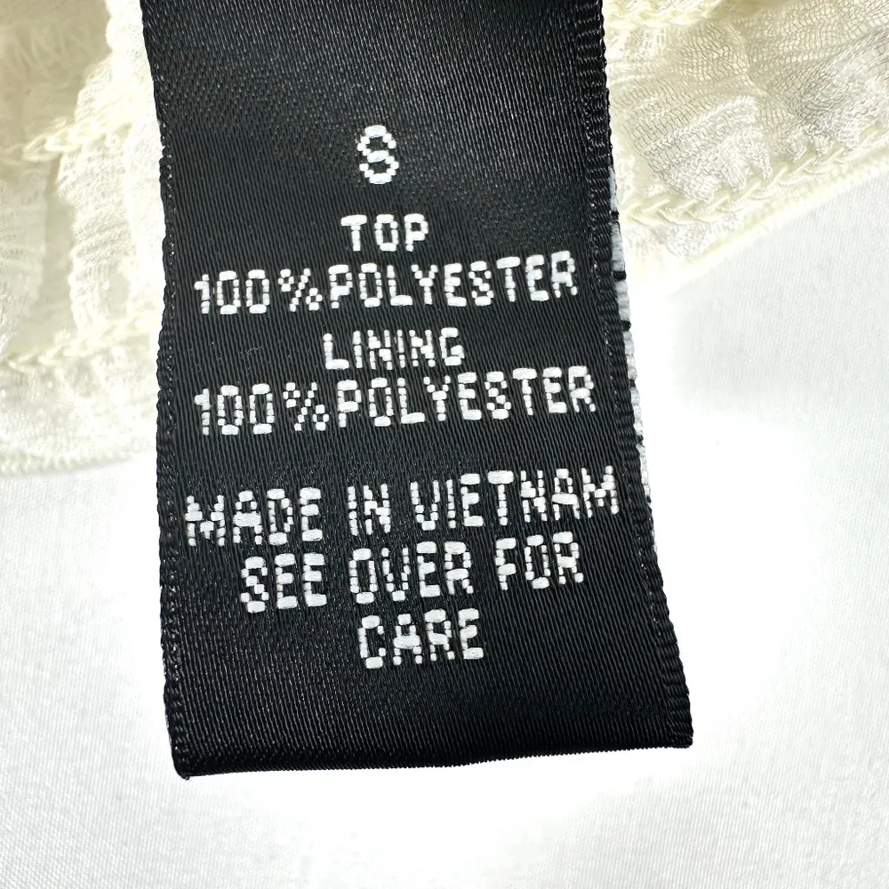 | I.N. San Francisco | White Shimmer Smocked Neck Sleeveless Floral Detail Top - Image 10