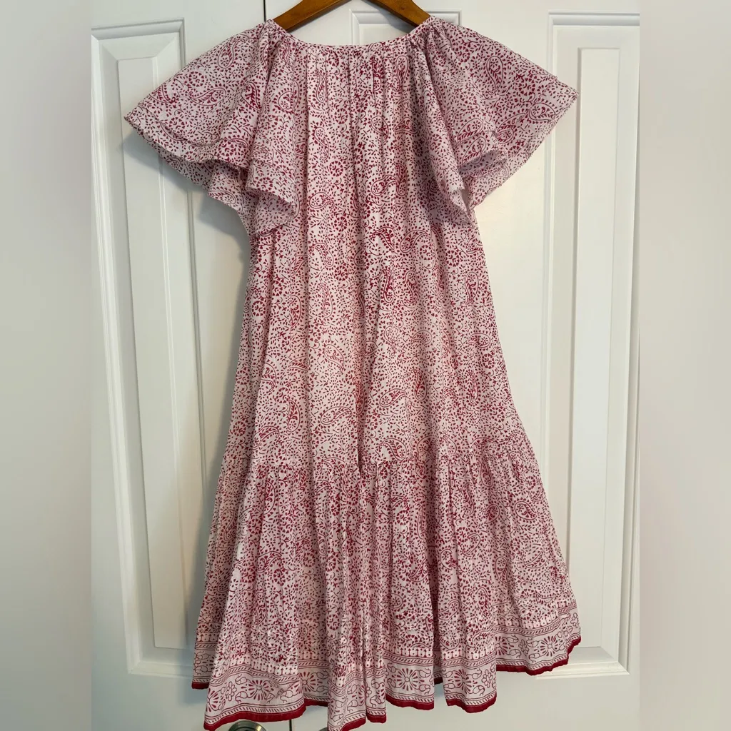 Cleobella Jaya Mini Dress Boho Paisley Preppy Peasant Dress Size Small - Image 5