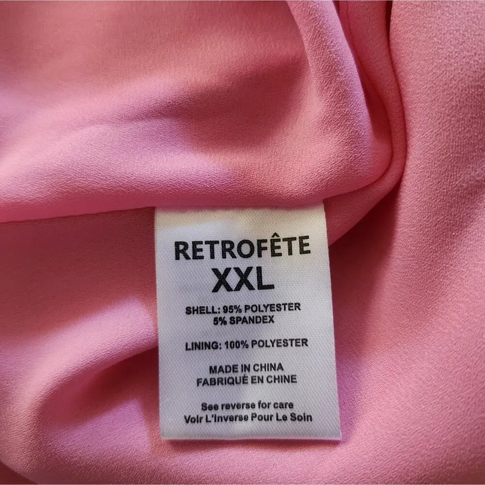 Retrofete Yesi Dress Flamingo Pink Size XXL NWT Metallic Maxi Spaghetti Straps - Image 13
