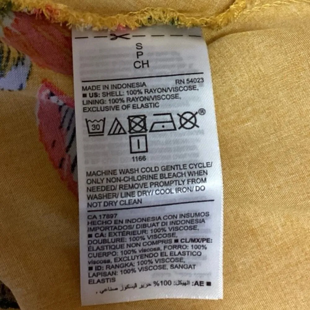 Old Navy Yellow Floral Spaghetti Strap Mini Cami Camisole Fit & Flare Dress Sz S - Image 6