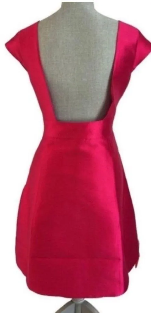 KATE SPADE Backless Mini Dress In Full Bloom Sweetheart Pink Cap Sleeve Size 4 - Image 2