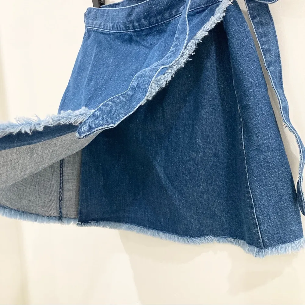Madewell Raw Hem Mini Wrap Skirt Size 6 - Image 7