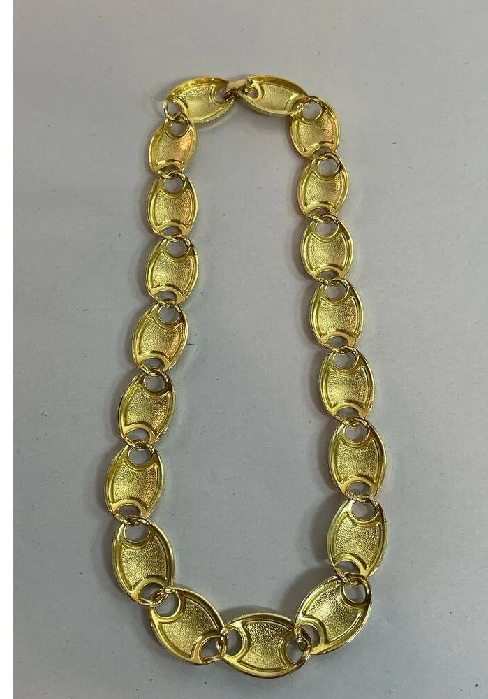 Vintage Enamel Necklace and Dangle Earring Set Gold Toned Old Money - Image 7