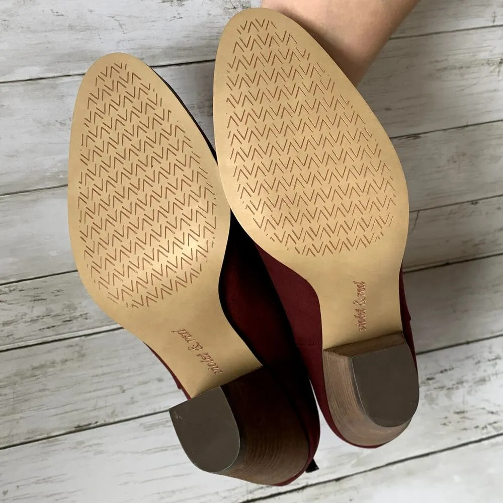 NWT Violet & Red Jackson Laser Cut Topline Booties in Burgundy Red Size 7.5 - Image 5