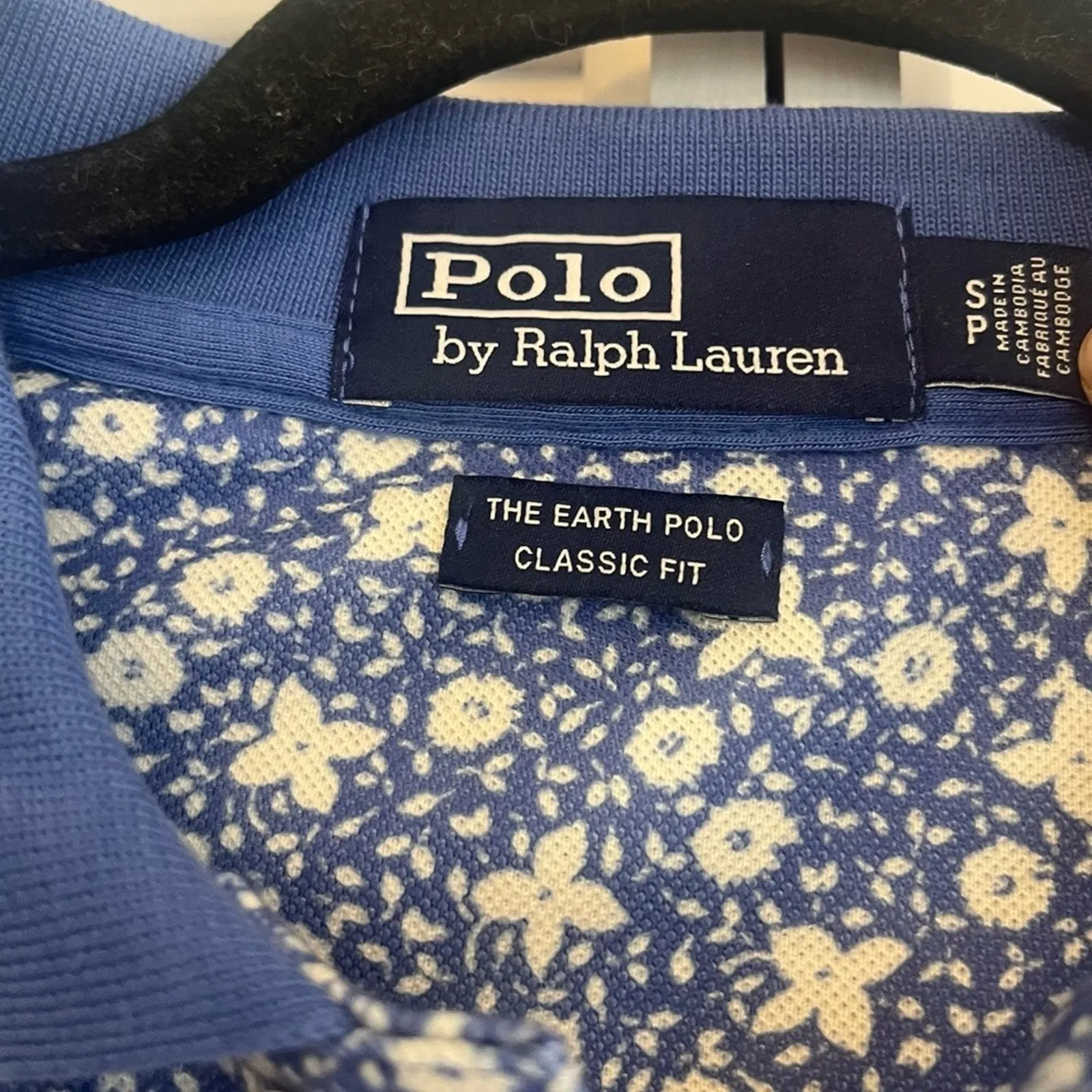 Polo By Ralph Lauren Blue Floral The Earth Polo Classic Fit‎ Size Small - Image 6