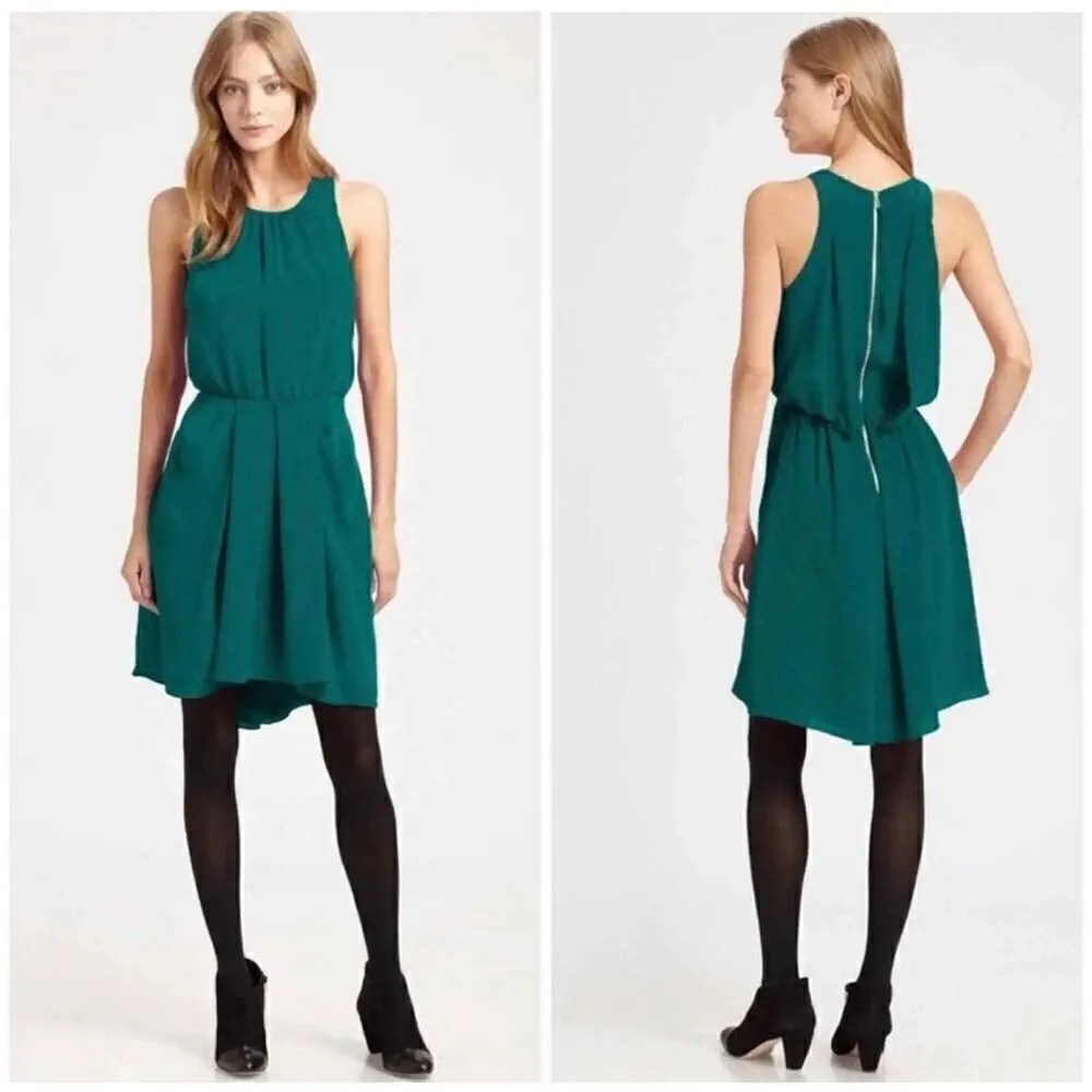 NWT Rebecca Taylor Halter Teal Green Cocktail Mini Dress Size 6 Dinner Datenight - Image 2
