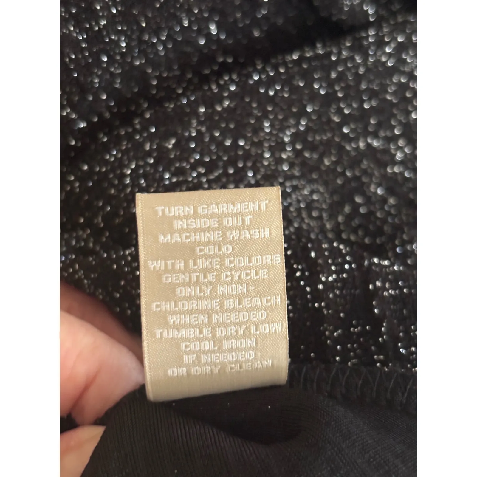 Metallic Sparkle Tunic Top Asymmetrical Hem Long Sleeve‎ Party Evening - Image 7