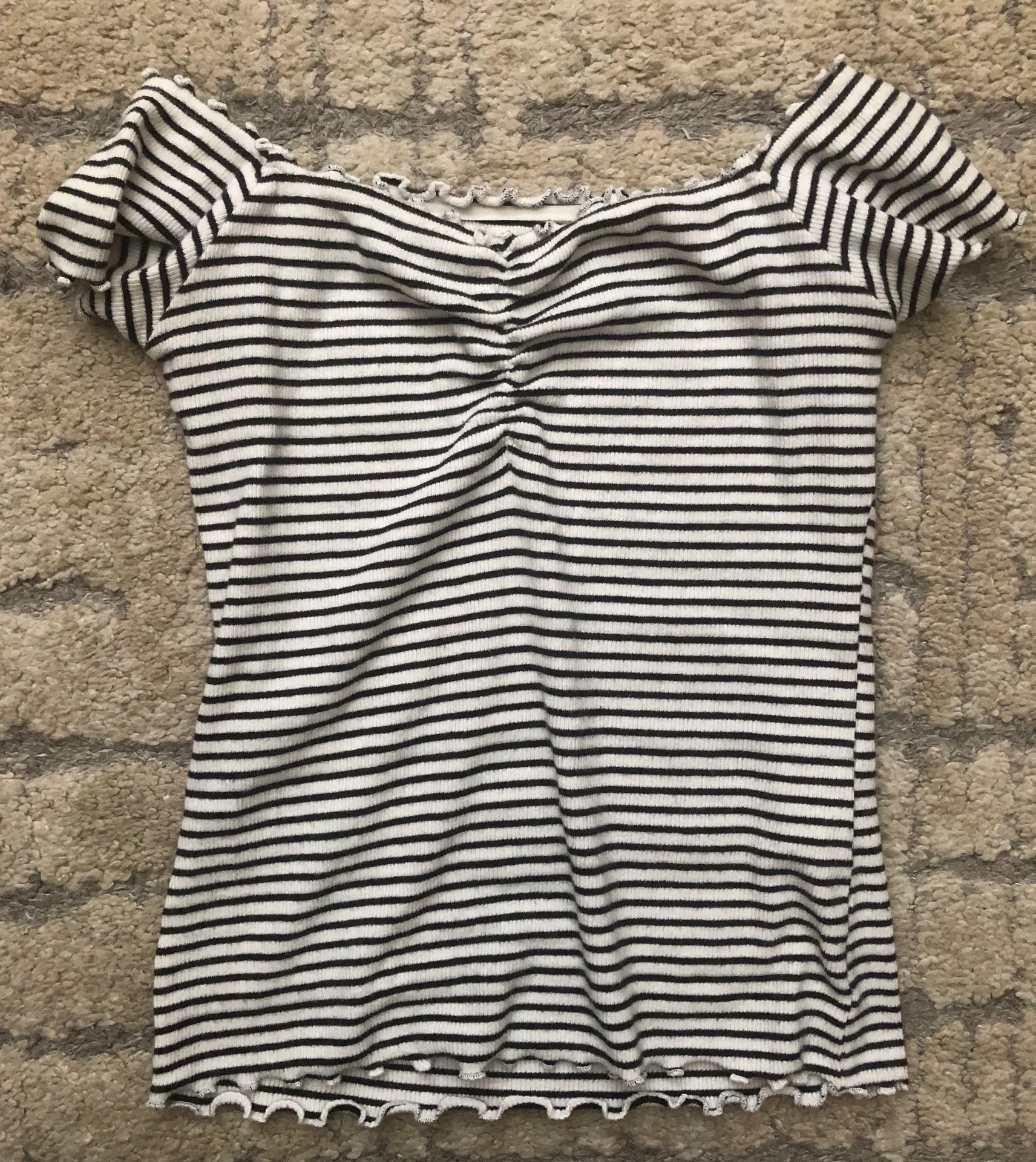 Striped Off The Shoulder Top - Image 2