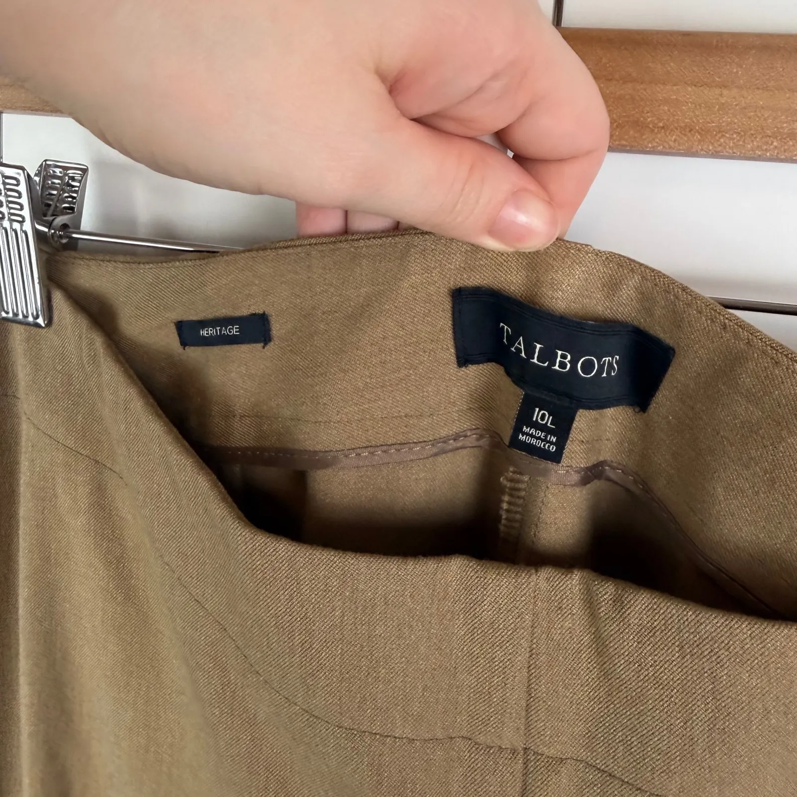 Talbots Heritage Pants Size 10L Brown Trousers Straight Leg Office Career Work - Image 5