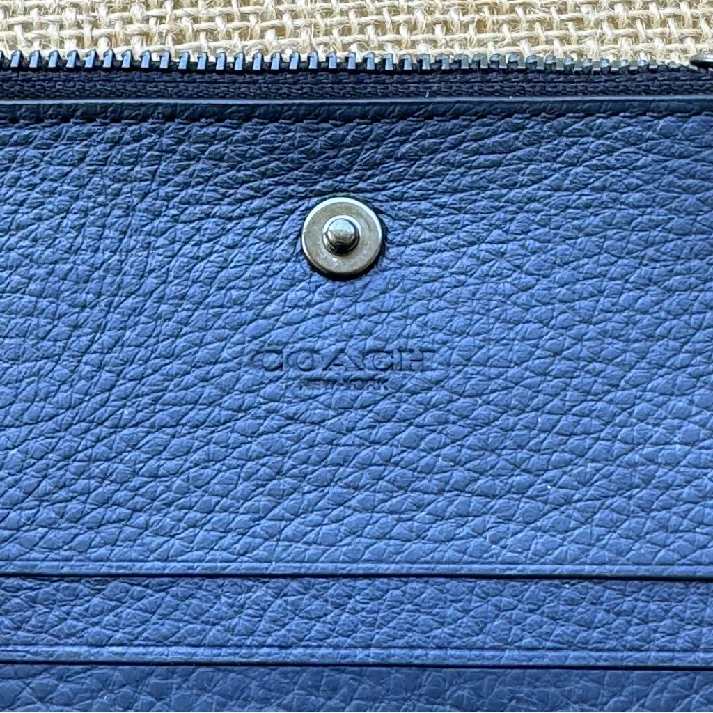 Coach Leather Car Print Multi Slim Bifold Card Wallet in Midnight Blue - Image 3