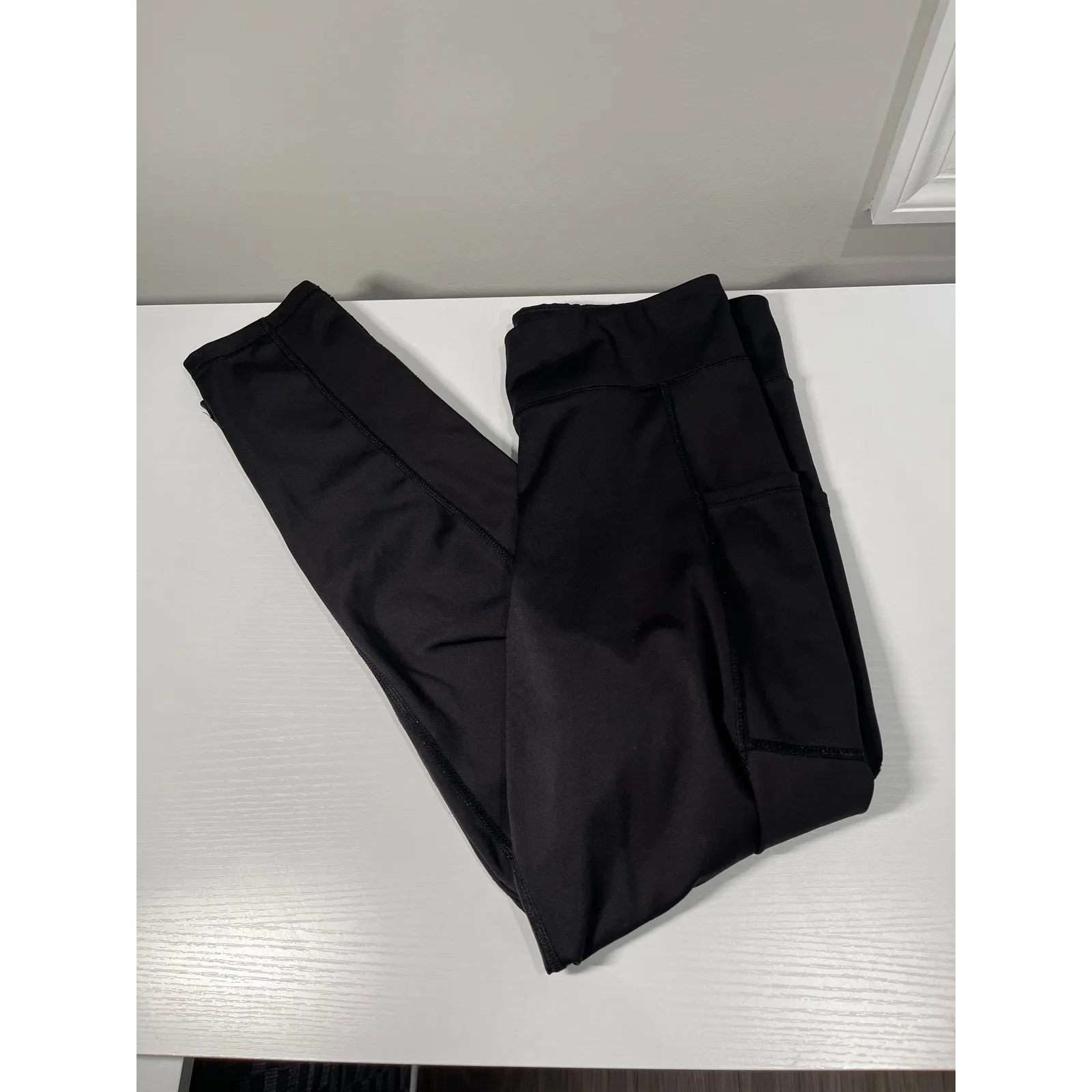 Aeropostale Legging Size L Black Camo Blue Activewear Pockets - Image 10