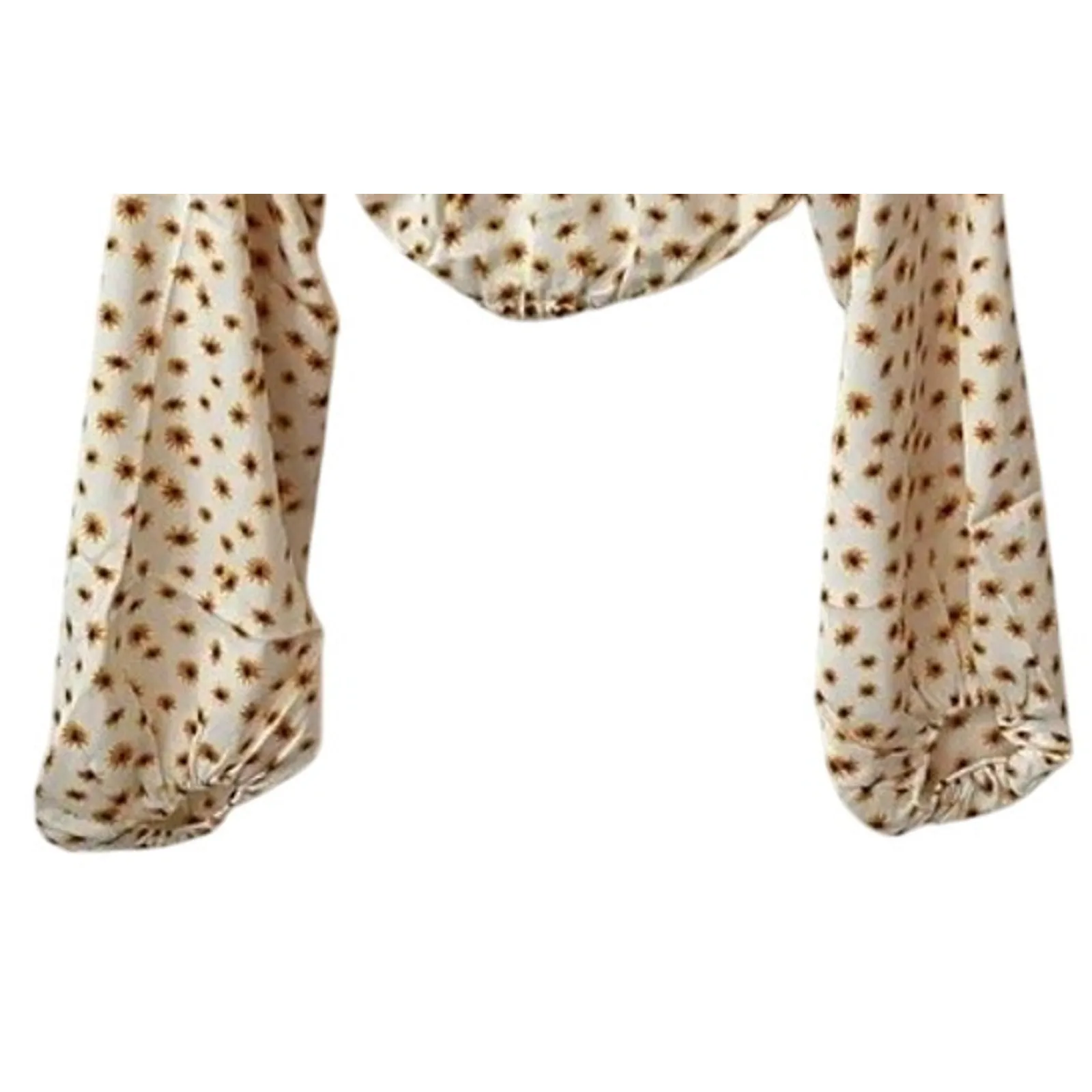 WeWoreWhat Ditsy Daisy Flower Billow LongSleeve Crop Open Back Top L Yellow - Image 4