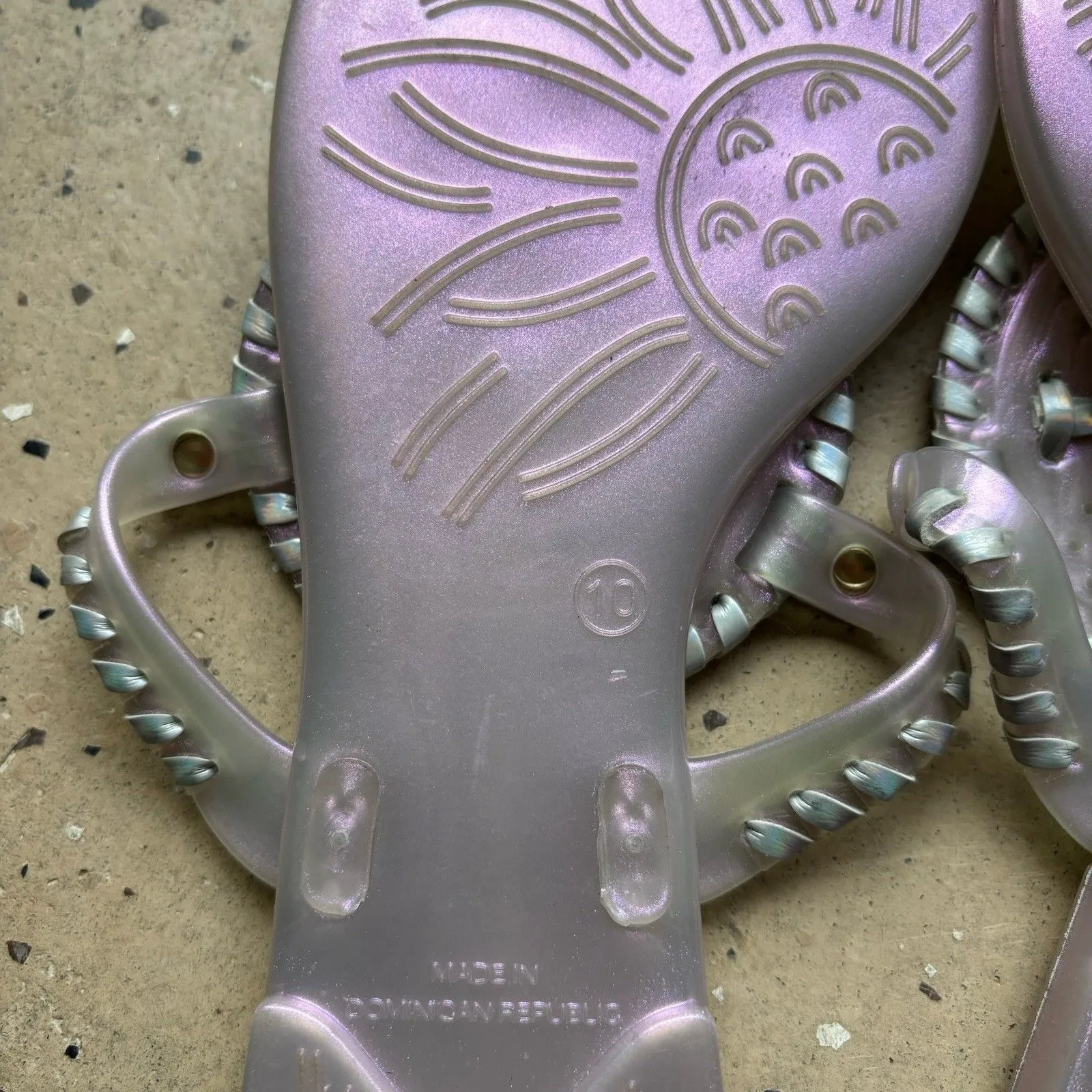 Jack Rogers Womens Size 10 Georgica Sandal Pink Iridescent Jelly Thong Flip Flop - Image 6