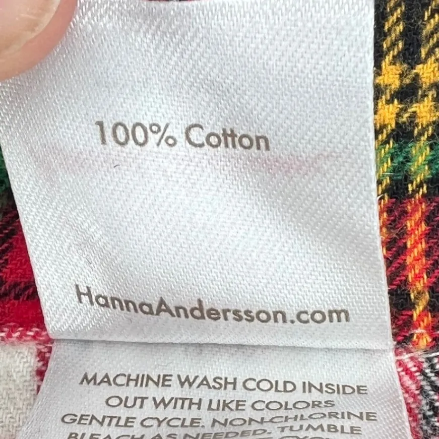 Hanna Andersson Womens Holiday Flannel Nightshirt Plaid Medium Cotton EUC Red - Image 9