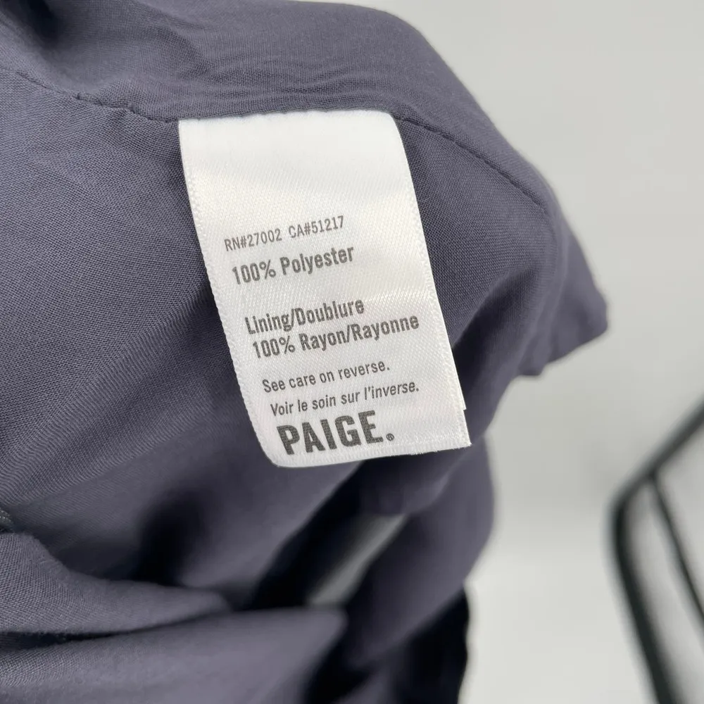 NWT Paige Aerynne Front Slit Midi Skirt In Periscope Satin Buttons Size Small - Image 11