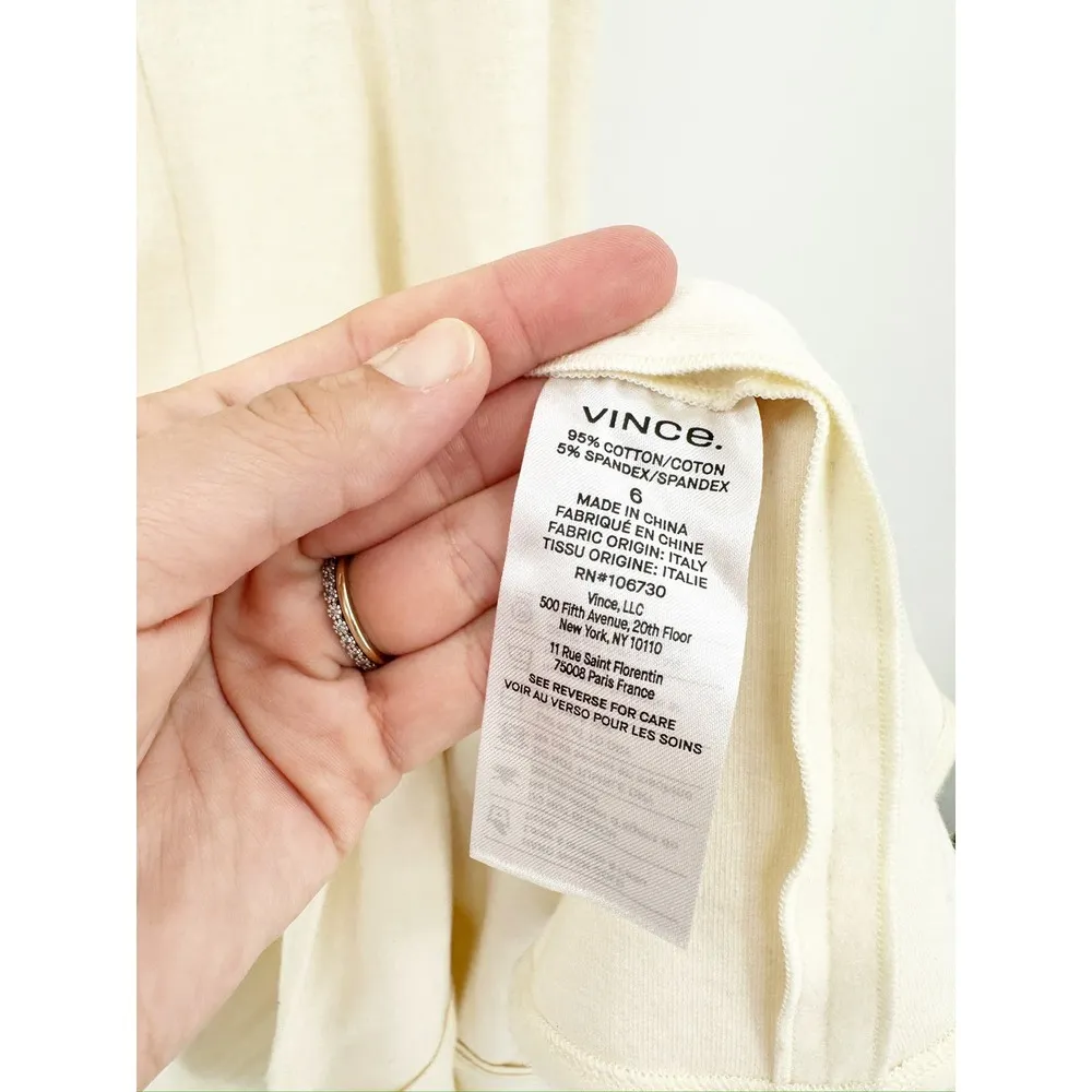 Vince Paneled Crewneck Sleeveless Cream Midi Dress Size 6 - Image 6