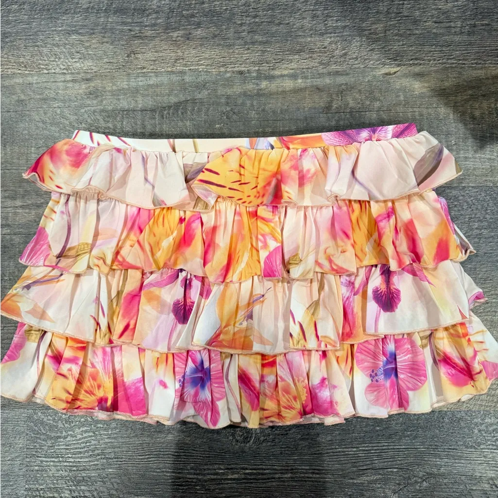 Urban Outfitters Floral Ruffled Mini Skort - Image 4