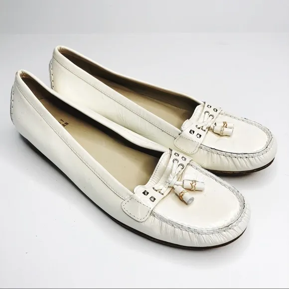 STUART WEITZMAN | White Patent Leather Loafers - Image 5