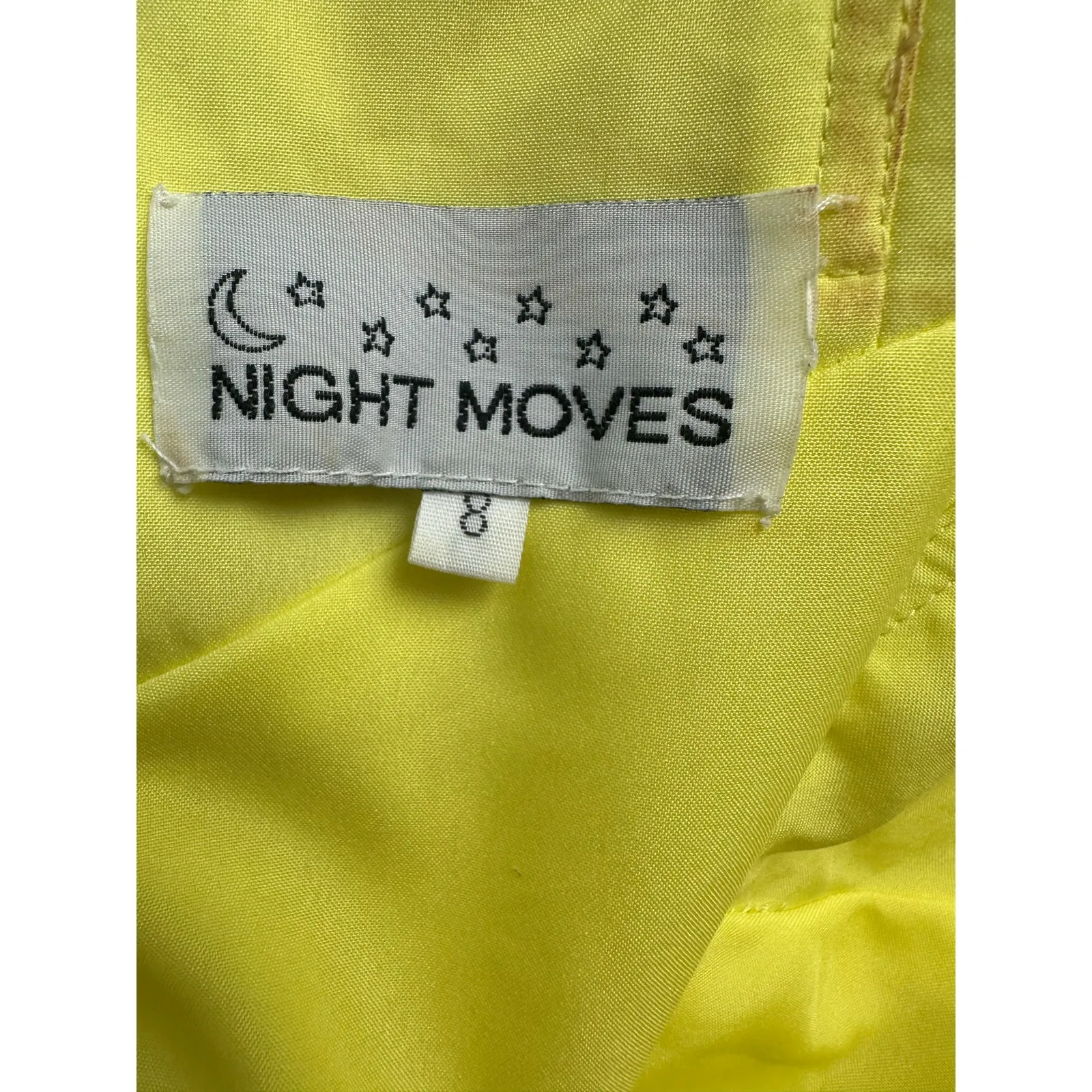 Vintage Y2K NIght Moves Size 8 Canary Yellow Prom Dress Formal Gown 2000s - Image 13