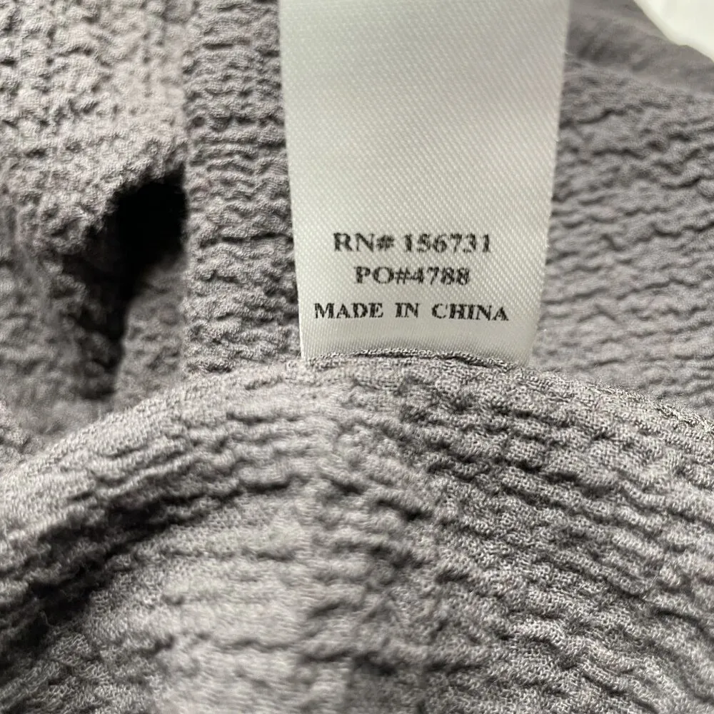 Womens Grade & Gather Peasant Rippled Shirt Gray Relaxed Fit Size Medium u - Image 12