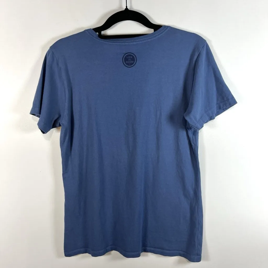 Life is Good Short Sleeve Star Spangled‎ Banner Flag Shirt Women's Sz M 4th July - Image 6