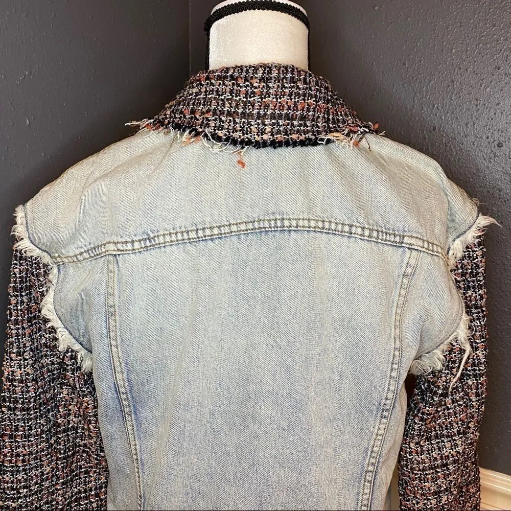 Current/Elliott  The Charmer Tweed & Denim Jacket - Image 13