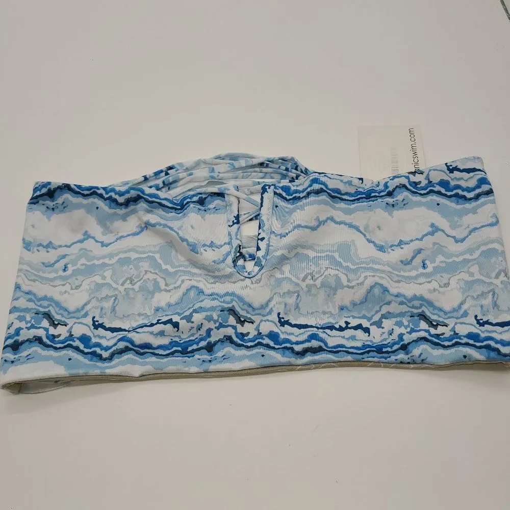 Nirvanic Swim Bikini Zara Top in Crystal Wave (XS) Blue - Image 3