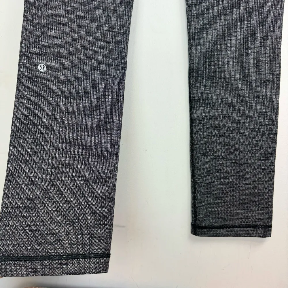 Lululemon Skinny Will Pant Sz 12 Full On Luon Heathered Roll Down Waistband - Image 14
