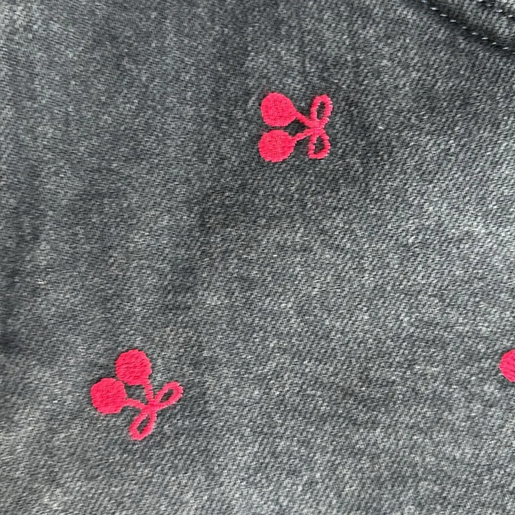 Wild Fable Black Jean Shorts with Red Embroidery - Image 5