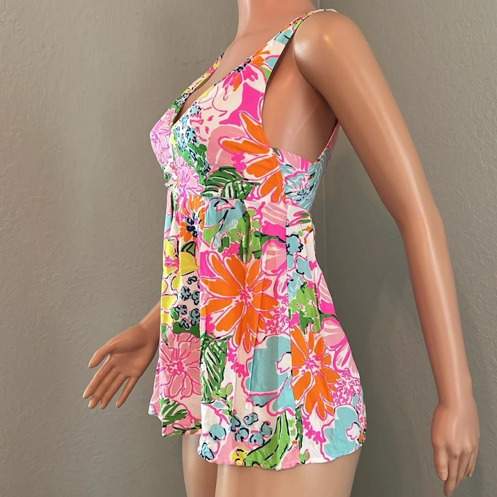Lilly Pulitzer Womens Tank Target Nosey Posey Top Blouse Shirt Floral pink XS #5 - Image 7